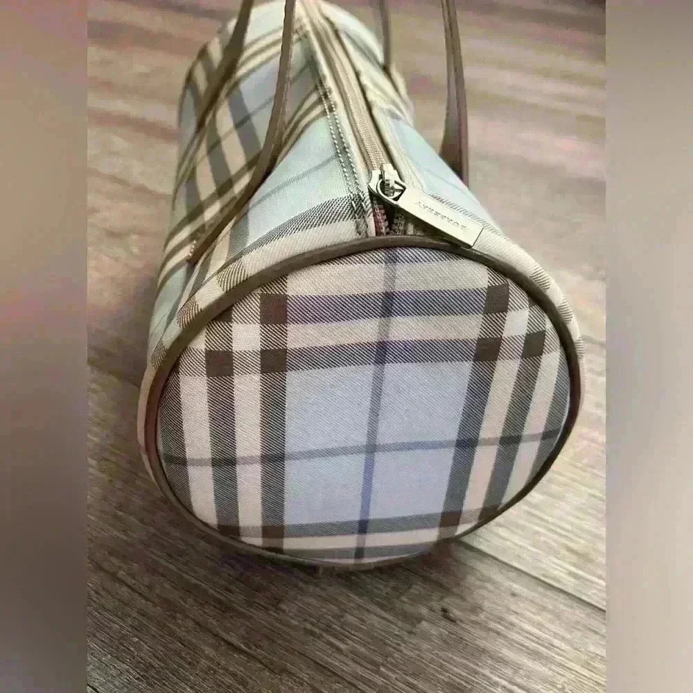 ✨RETIRED✨ Burberry Baby Blue Nova Check PVC Boston Bag - Picture 3 of 9